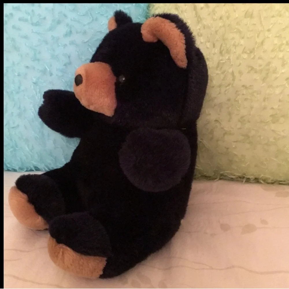 Plush Cuddly Soft Black Teddy Bear Stuffed Animal NWOT